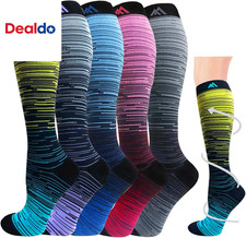 Graduated Compression Socks for Women Men 20-30Mmhg Knee High Socks Travel Hikin