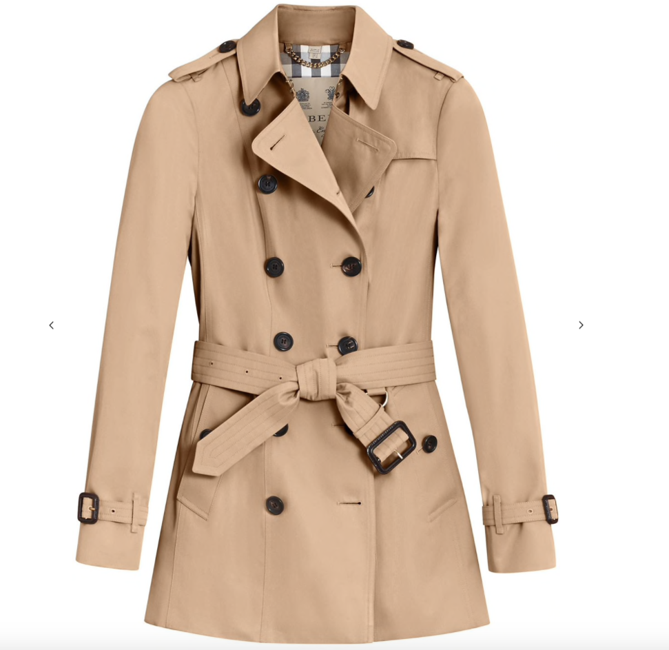 burberry short trench coat women's