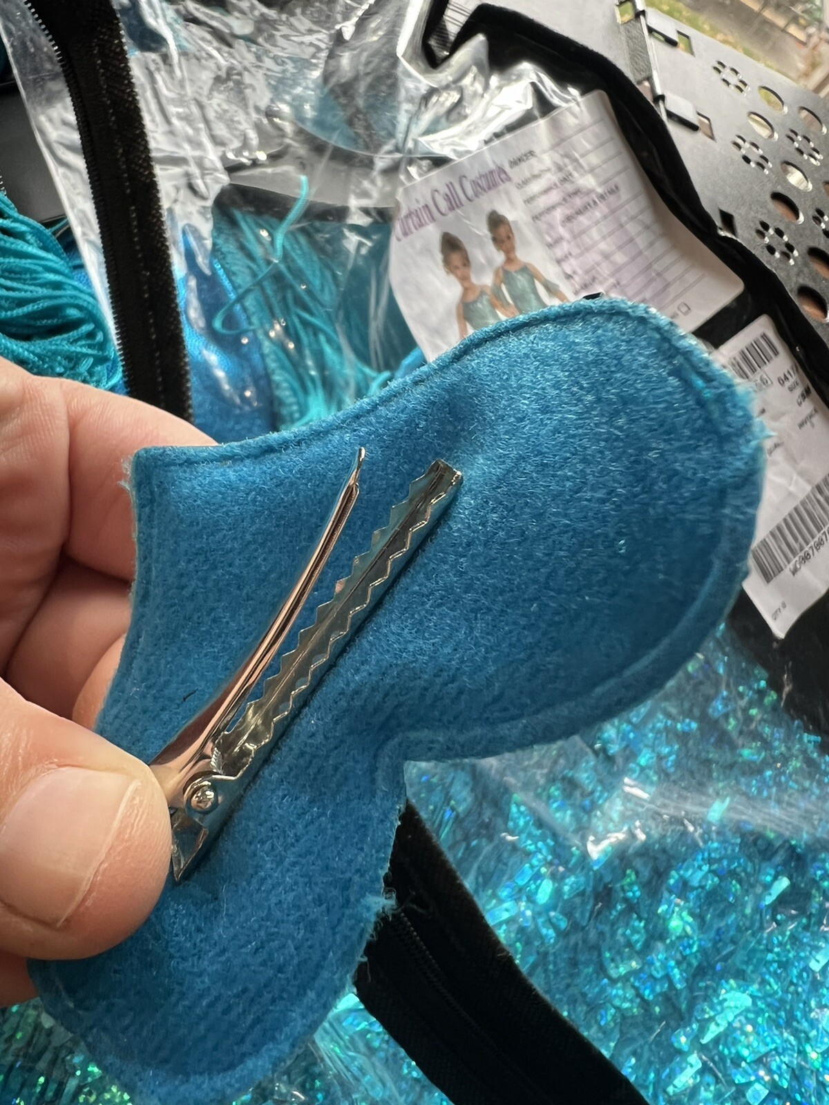 Curtain Call Dance Costume Child Ballet 2-in-1 Size CSM Turquoise E2365 Blue