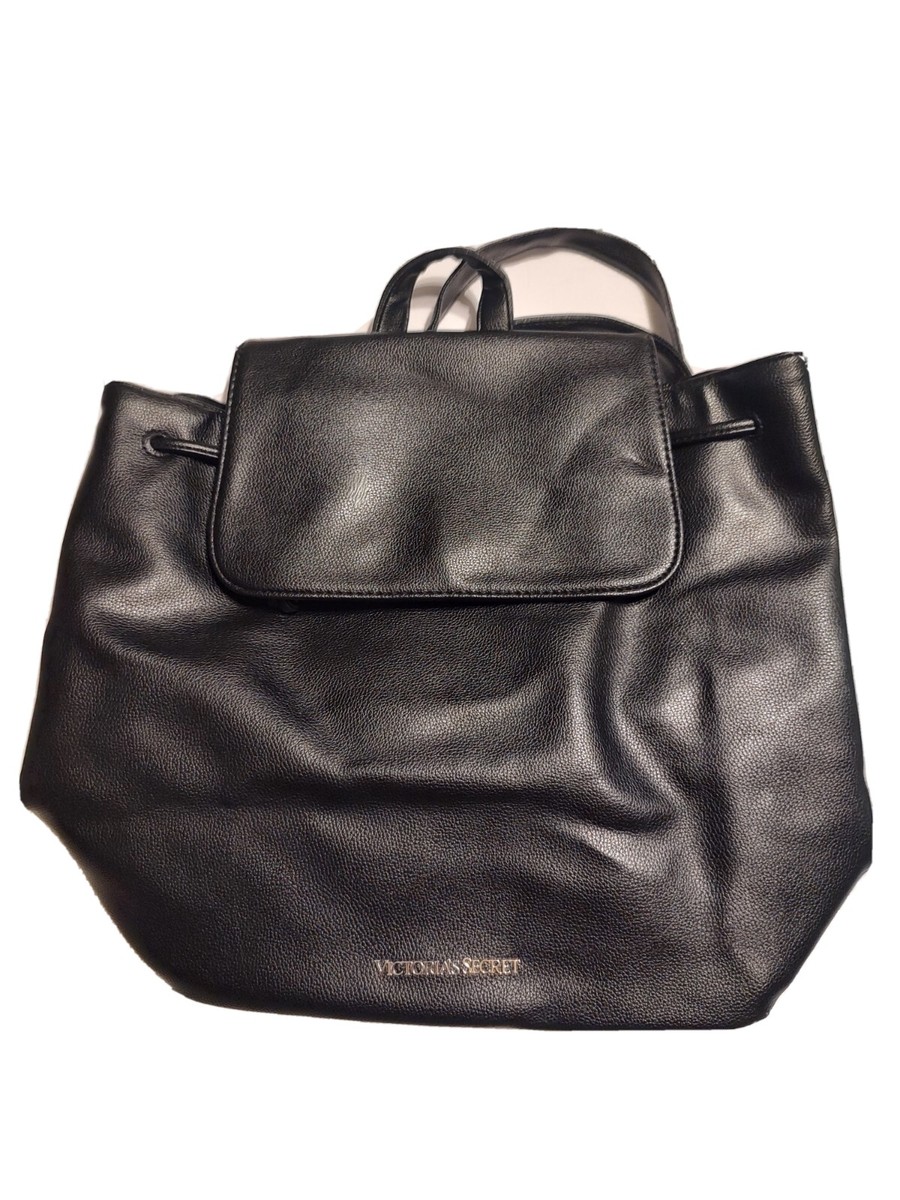 Victoria Secret Faux Leather Black Backpack