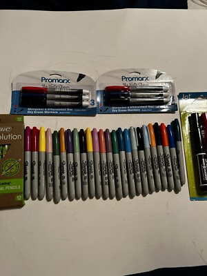 Sharpie Fine Tip  Multicolor Permanent Markers/Pens - Lot Of 24 NWOB & More!