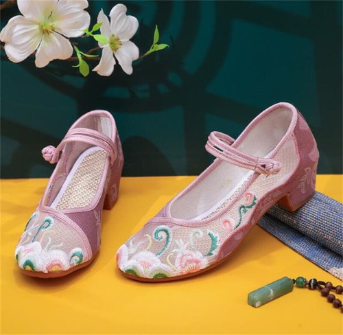 New Summer Women's Flat Shoes Floral Mary Jane Shoes Chinese Embroidered Shoes - Bild 6 von 11