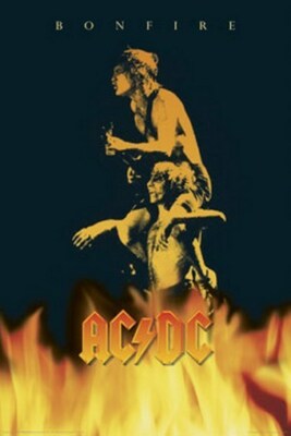ACDC BON SCOTT IN FIRE AC/DC - NEW POSTER 24X36 BONFIRE | eBay