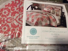 MARTHA STEWART COLLECTION QUEEN pacif tile  6 PCS DUVET COVER SET