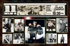 4"X 6" Magnet collage "BLACK SADDLE"- PETER BRECK & Cast  