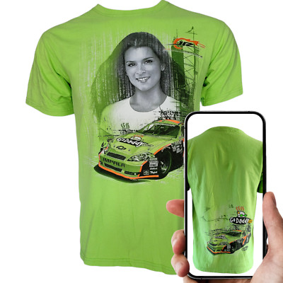 Chase Authentics NASCAR Danica Patrick GoDaddy T-Shirt M Grün Pre-Shrunk Cotton