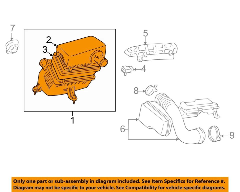 Used Air Cleaner Assembly fits: 1999 Toyota Land cruiser 4.7L 2UZFE engine 8 cyl Foto 2 de 4
