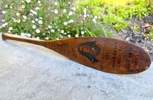 1800s ANGLO-POWHATAN WAR COMMEMORATIVE PADDLE HAND CARVED POCAHONTAS-ERA