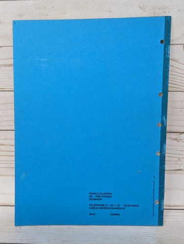 Bang & Olufsen B&O Beocord 1600 Cassette Deck Service Manual *Original OEM * - Picture 2 of 5