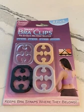 Smart Bra Clips, TV Brands, 2 White, 2 Black, 2 Nude, 2 Clear Hide Straps Womens