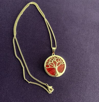 #ad #ad Made in Scotland Tree of Life Necklace – Heatherstone Vibrant Red Pendant Gift $50.00