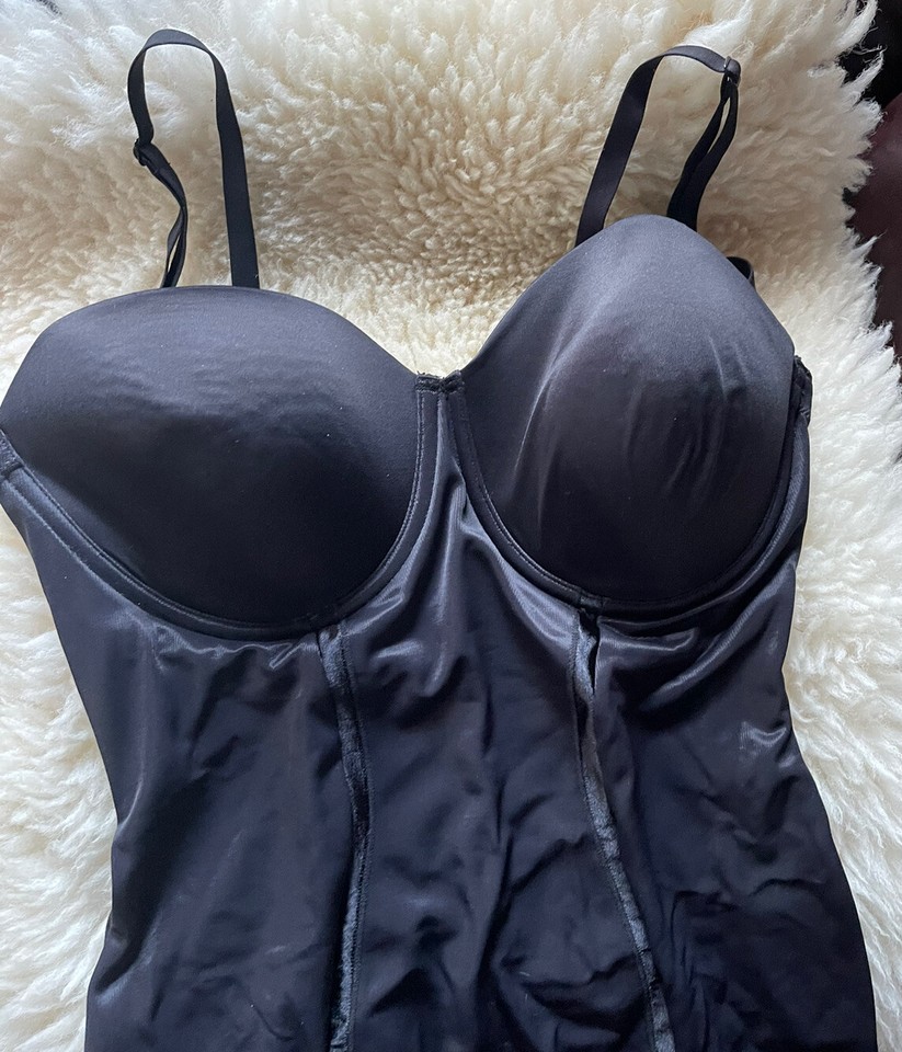 Maidenform Shapewear da donna senza cuciture, body per la pancia, modellante per il corpo a copertura completa, nero, S