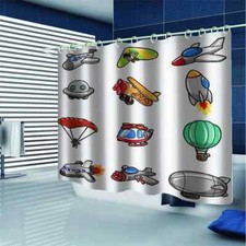 Various Space Tools 3D Shower Curtain Waterproof Fabric Bathroom Decoration