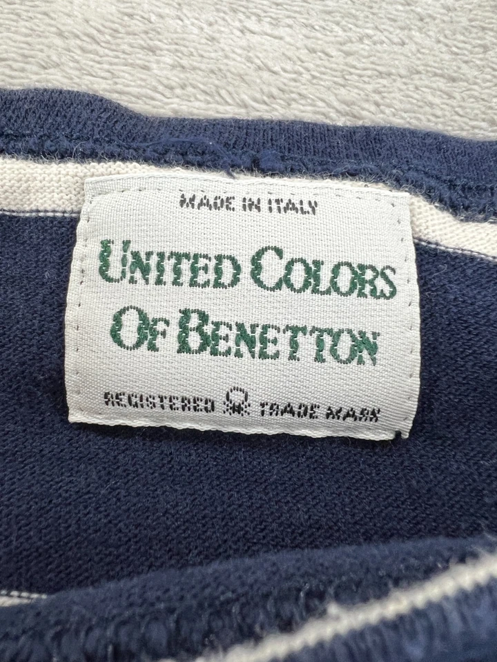 Camisa de manga larga a rayas United Colors Of Benetton para mujer pequeña azul marino ITALIA Foto 4 de 4