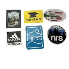 Lot Of 6 Camping/ Outdoor/ Nature Vinyl Stickers Decals NRS Goal Zero Adidas NEW