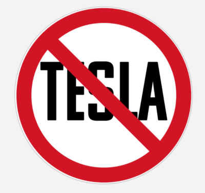 2-pack. NO TESLA ANTI TESLA Round CAR Magnet 4''x4'' Bumper Sticker Decal Cling