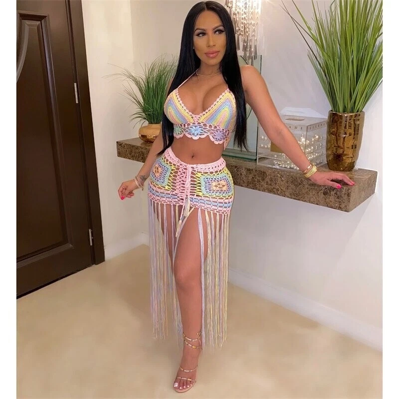 2 piece top tassel outfit