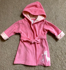 Just One You Baby Girls Pink Bathrobe with Hood Giraffes Size 0-9 Months New