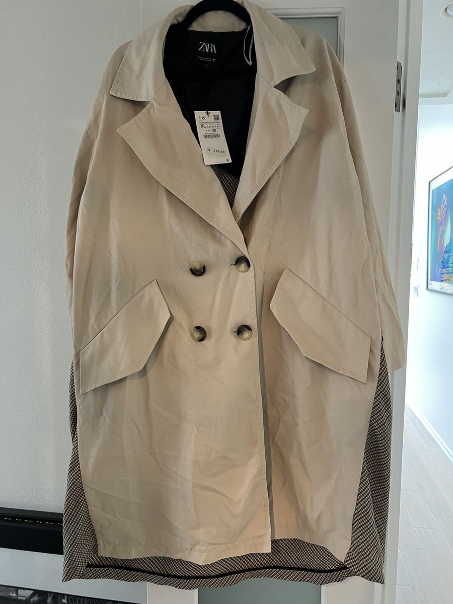 Zara Woman Double Breasted Trench Coat, XL NWT $119