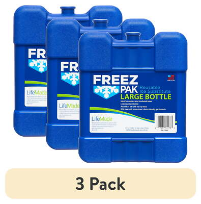 #ad 3 pack Freez Pak Large Ice Pack Reusable Ice Substitute Hard Shell Blue2.4lbs $17.73