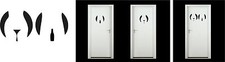 Toilet Door b Vinyl Graphic Sign Symbol Humorous Wall Art 250mm tall. 2qty