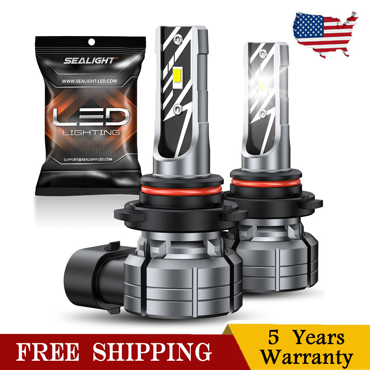 SEALIGHT F1A 9006 LED Fog Lights Bulb 6000K 10000LM White Bright For Truck SUV