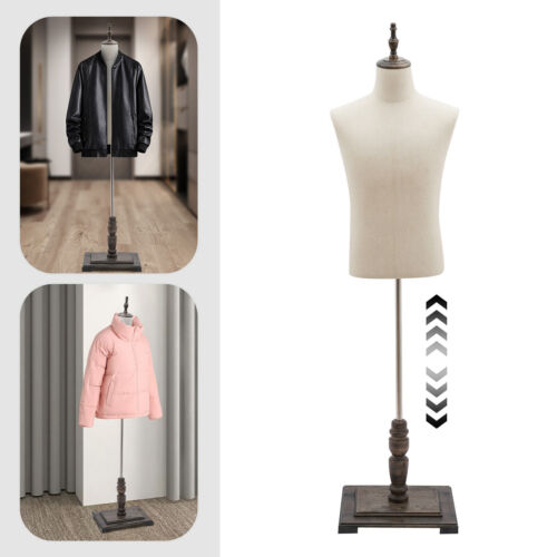 Male Mannequin Model with Stand, Mannequin Dress Form Half-length Model