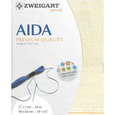 AIDA Zweigart Precute 18 ct. Fein-Aida 3793 Farbe 264 hell beige, Zählstoff für