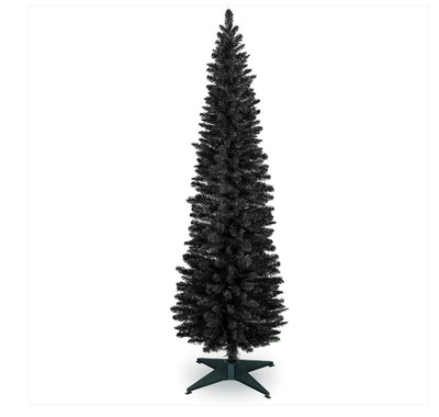 Premium großer schmaler Bleistift Weihnachtsbaum schwarz, dunkle hochwertige Bäume 8ft/240cm