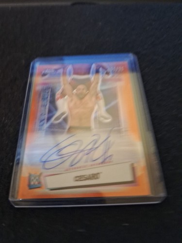 CESARO 2021 Topps WWE Chrome SP Orange Autographed Card #ed 21/25 - Picture 3 of 4