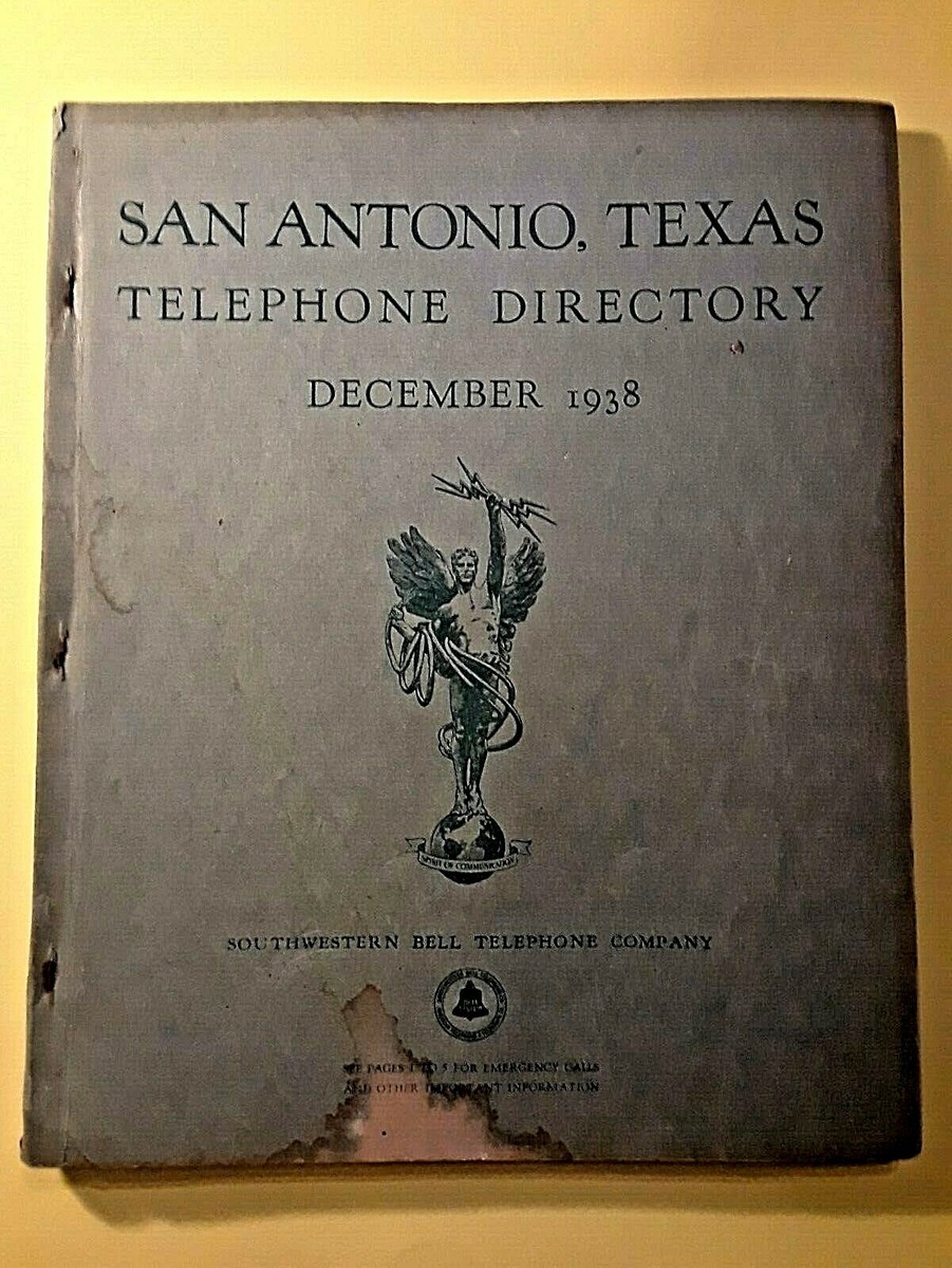 DECEMBER 1938 SAN ANTONIO TELEPHONE DIRECTORY | eBay
