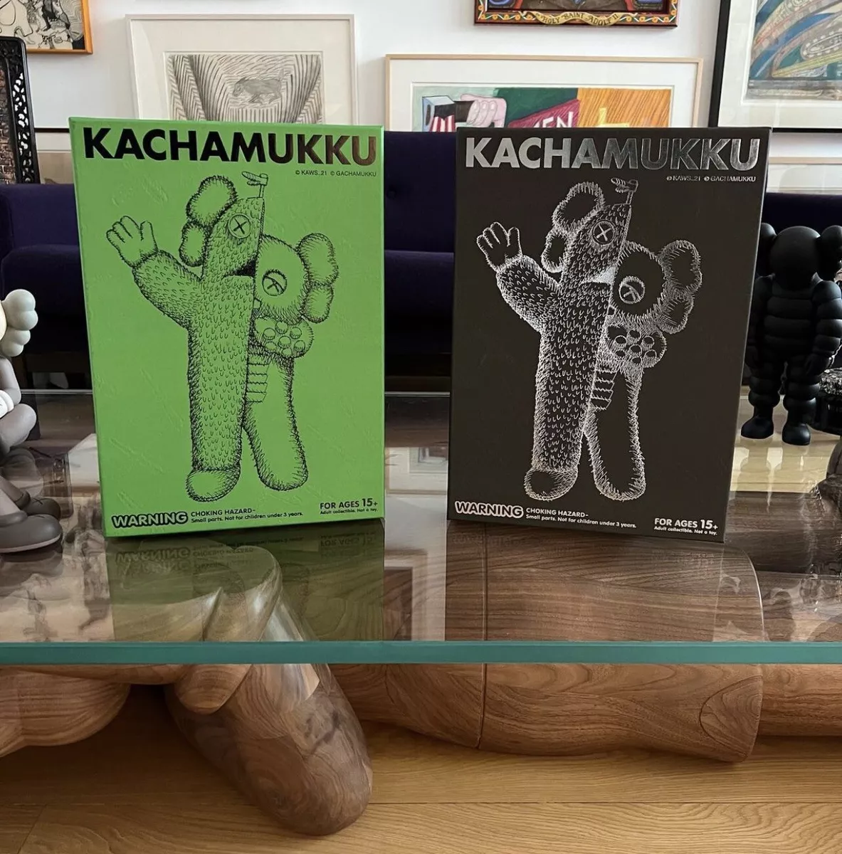 2 NEW KAWS Kachamukku Vinyl Figures 2022 (Green/Red And Black) | eBay