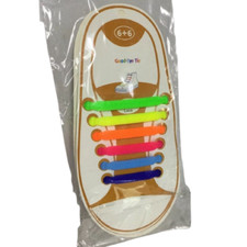 NEW Rainbow Good-bye Tie Kids Silicone Shoe Laces 6 6