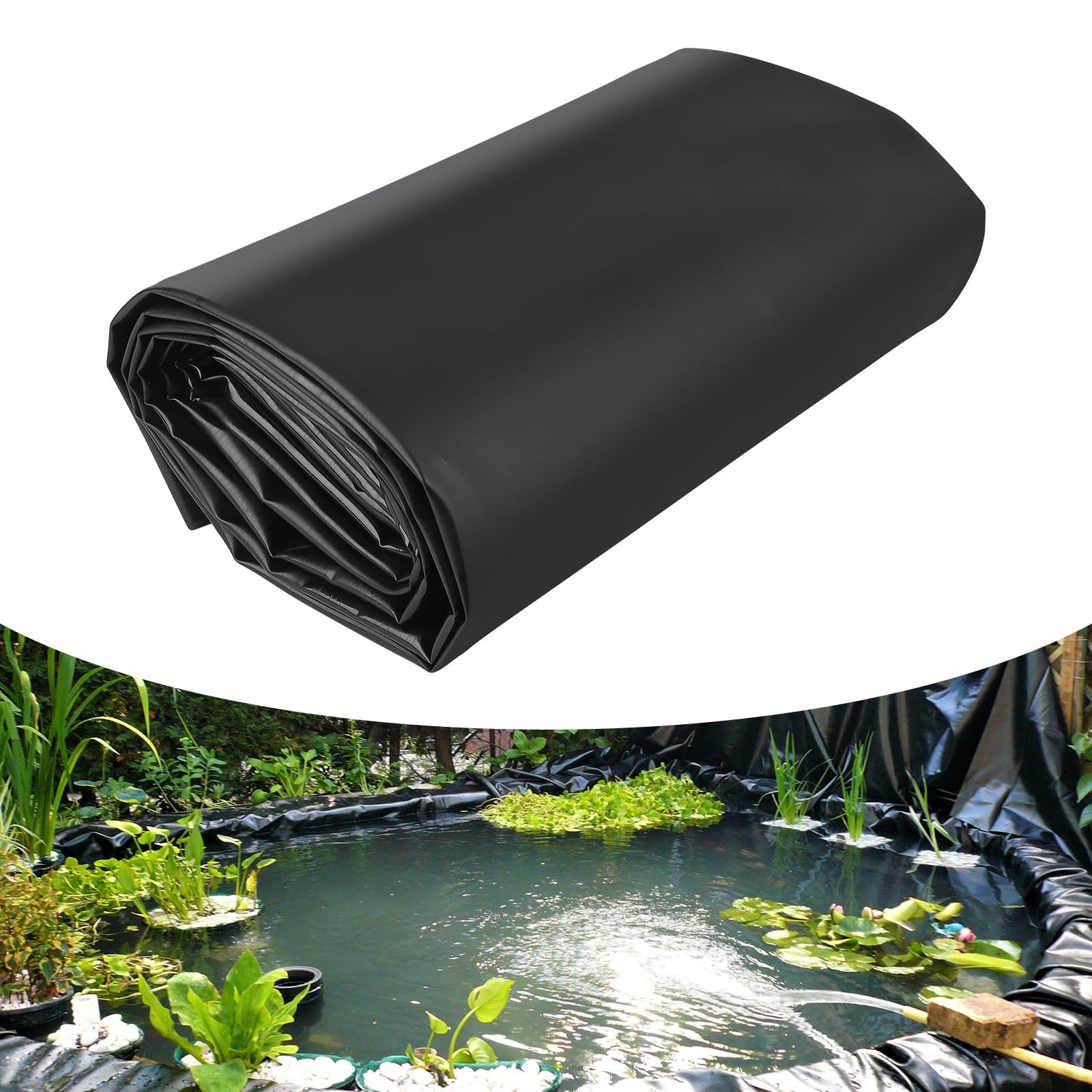 45 Mil UV-Resistant 10x15ft EPDM Pond Liner with Easy-Cut Design
