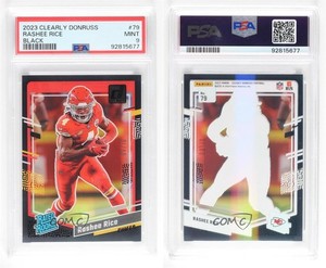 2023 Panini Clearly Donruss Rated Black /10 Rashee Rice #79 PSA 9 MINT Rookie RC