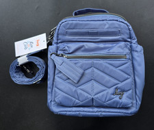 Lug Alpine Crossbody Purse Bag Blue Moon Handle Strap Quilted Side Pockets