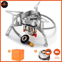 Campingkocher Gaskocher 6800W Mit PiezozüNdung Faltbar Windschutz FüR Outdoor