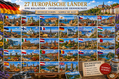 27 EU Länder Magnete Set Kühlschrankmagnet Souvenir Reise Geschenk