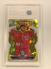 2023 Bowman Chrome Sapphire Prospects Elian Soto Yellow Refractor /50 TAG 9