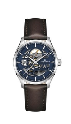 Unused HAMILTON Jazzmaster Skeleton H42535541 Blue Automatic Men Watch in Box