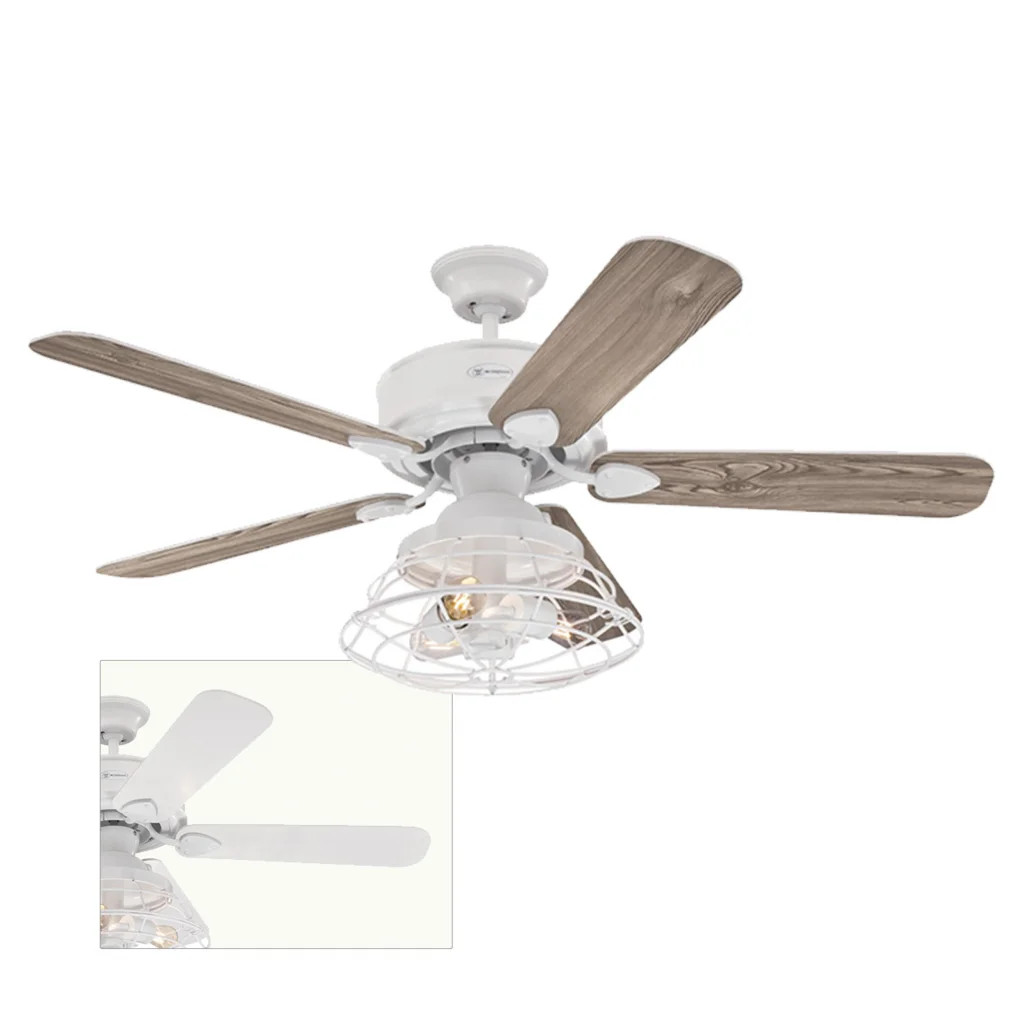Ceiling Fan White Barnett LED Washed Pine Or 1.22m Westinghouse 72209