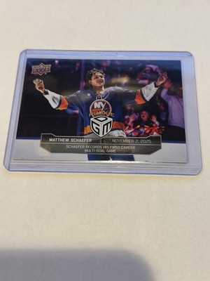 2025-26 UD Game Dated Moments #16 Matthew Schaefer RC /1199 Physical Card