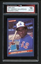 1986 LEAF #27 ANDRES GALARRAGA ROOKIE CARD KSA 10 GEM MINT