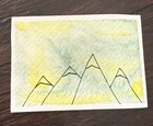 ACEO “Snow” Minimalist Watercolor Miniature Painting Mountains Kassie #1 — photo 2