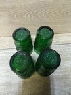 Vintage Anchor Hocking Forest Green Sandwich Pattern Juice Glasses (4) 5 oz.