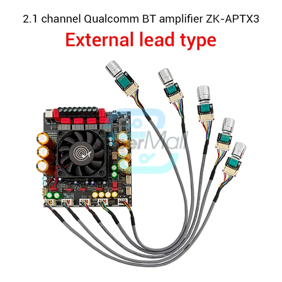 ZK-APTX3 2x300W+600W TPA3255 Bluetooth Power Amplifier Board 2.1CH Audio Module - Bild 2 von 4