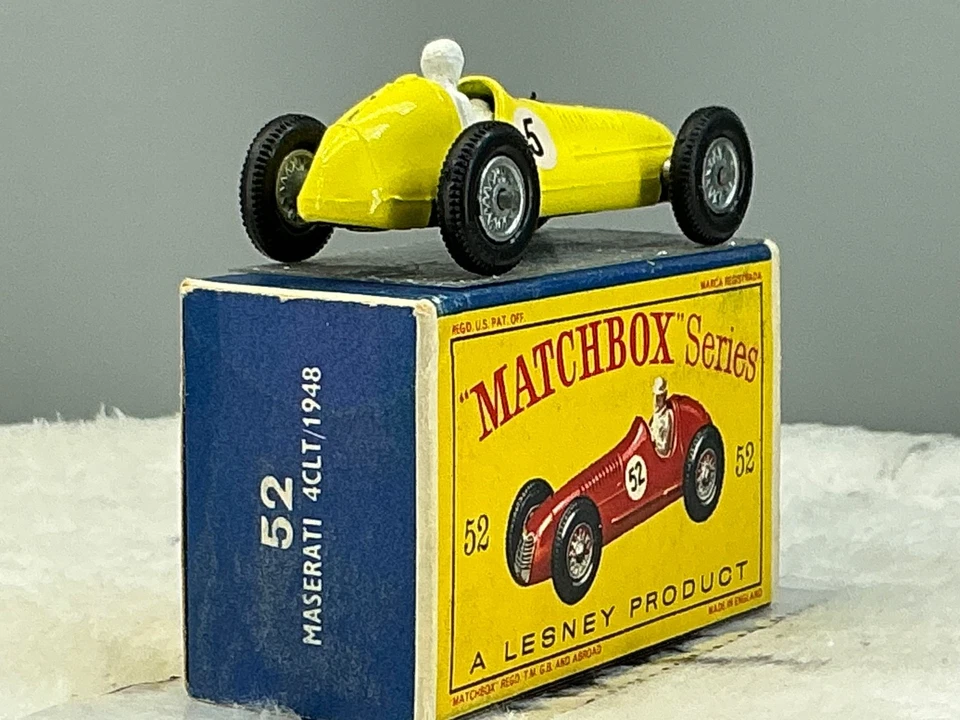Matchbox #52A Maserati 4CLT Racer 1958 Yellow #5 In Original E5 Box - Image 4 of 4