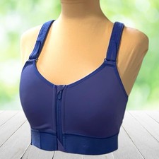 SHEFIT Flex Sports Bra Luxe Zip Front Adjustable Convertible Medium Impact Sz L