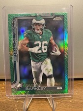 2025 Topps Chrome Football Saquon Barkley #248 Green Leather Eagles-Color Match