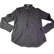 Express Shirt Mens Small Gray Long Sleeve Slim Fit Button Front Dress Shirt